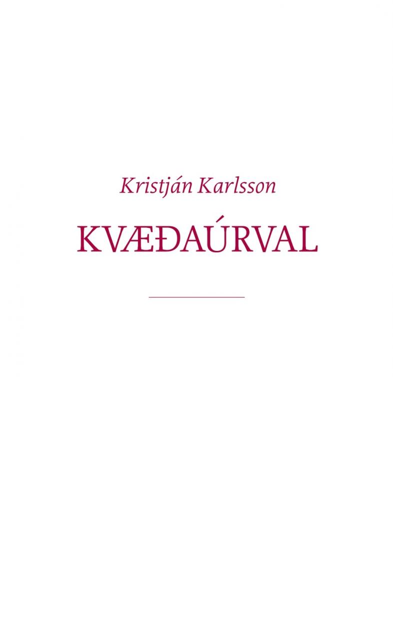 Kvæðaúrval (Poetry Selection)