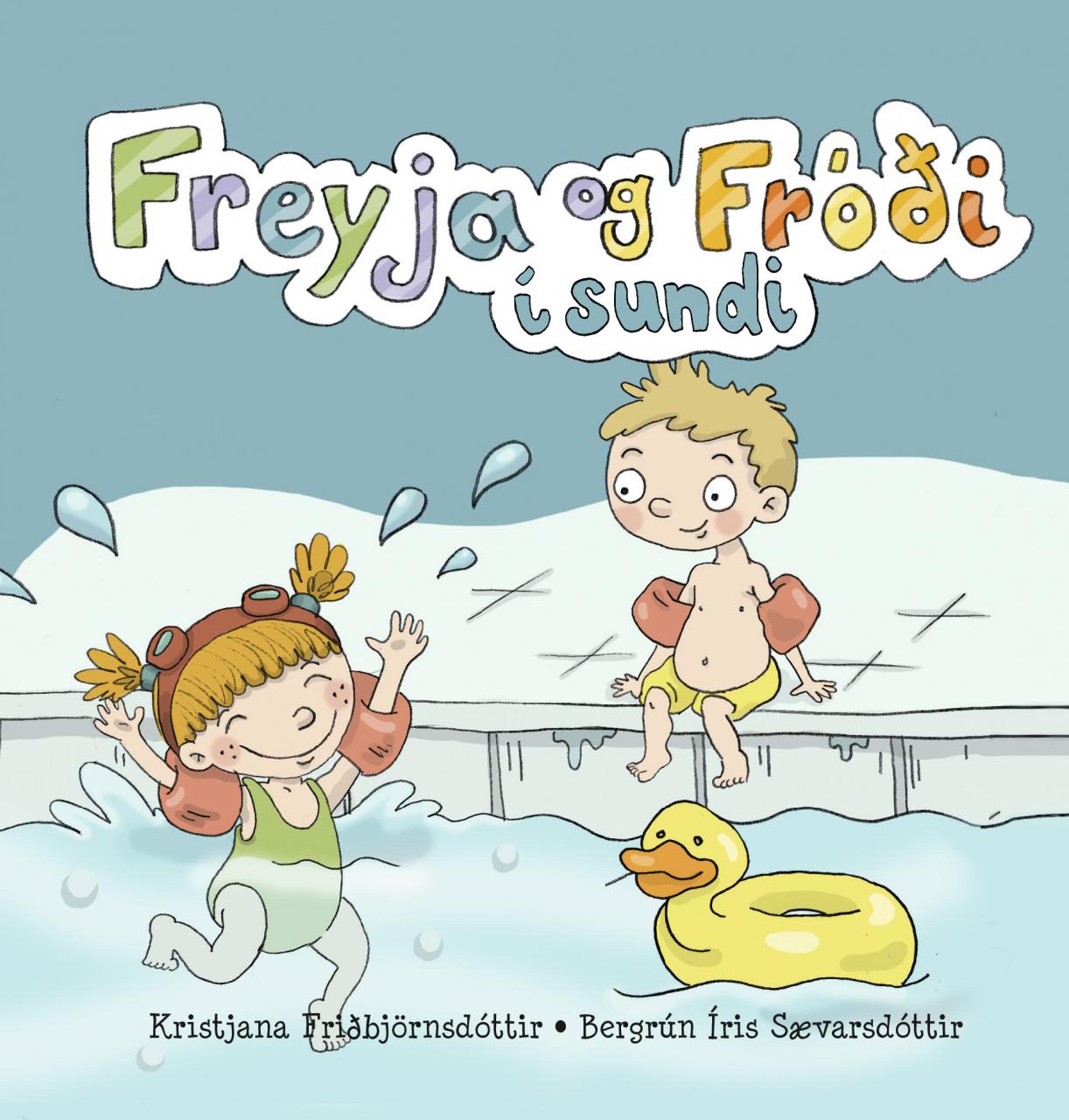 Freyja og Fróði í sundi