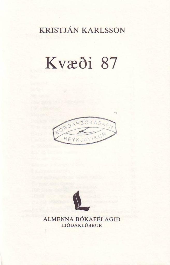Kvæði 87 (Poems 87)